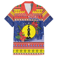 New Caledonia Christmas Family Matching Off Shoulder Short Dress and Hawaiian Shirt Kanaky Poinsettia Joyeux Noel LT05 Dad's Shirt - Short Sleeve Red - Polynesian Pride
