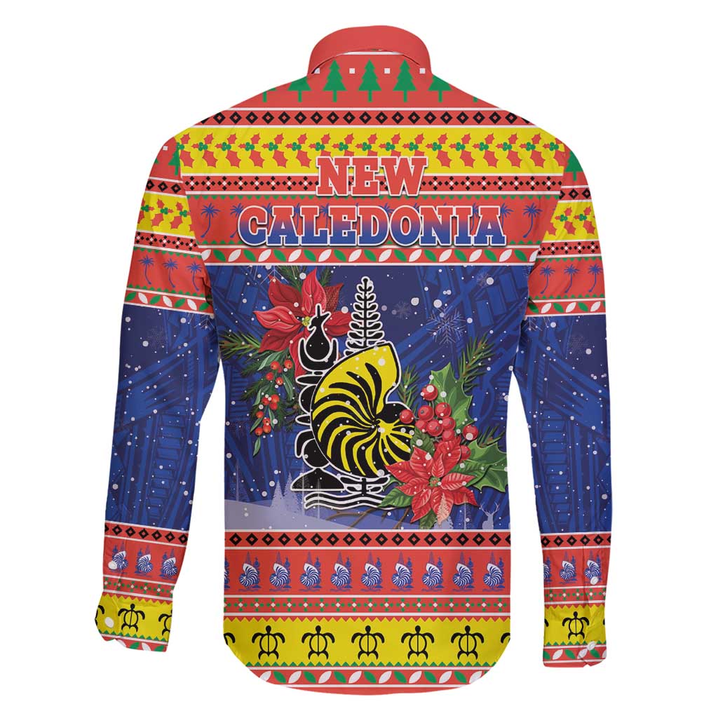 New Caledonia Christmas Family Matching Short Sleeve Bodycon Dress and Hawaiian Shirt Kanaky Poinsettia Joyeux Noel LT05 - Polynesian Pride