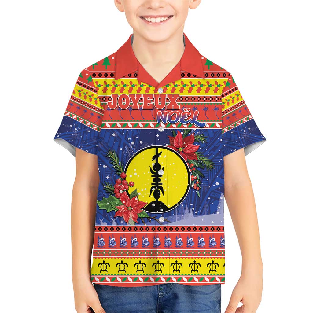 New Caledonia Christmas Hawaiian Shirt Kanaky Poinsettia Joyeux Noel LT05 - Polynesian Pride