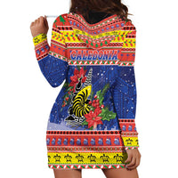 New Caledonia Christmas Hoodie Dress Kanaky Poinsettia Joyeux Noel LT05 - Polynesian Pride