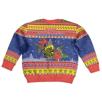 New Caledonia Christmas Kid Ugly Christmas Sweater Kanaky Poinsettia Joyeux Noel LT05 - Polynesian Pride