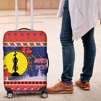 New Caledonia Christmas Luggage Cover Kanaky Poinsettia Joyeux Noel LT05 Red - Polynesian Pride