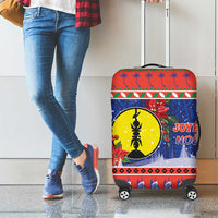 New Caledonia Christmas Luggage Cover Kanaky Poinsettia Joyeux Noel LT05 - Polynesian Pride