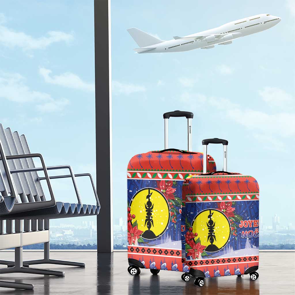 New Caledonia Christmas Luggage Cover Kanaky Poinsettia Joyeux Noel LT05 - Polynesian Pride