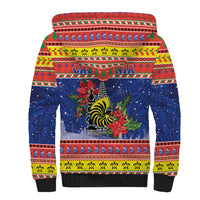 New Caledonia Christmas Sherpa Hoodie Kanaky Poinsettia Joyeux Noel LT05 - Polynesian Pride