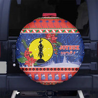 New Caledonia Christmas Spare Tire Cover Kanaky Poinsettia Joyeux Noel LT05 - Polynesian Pride