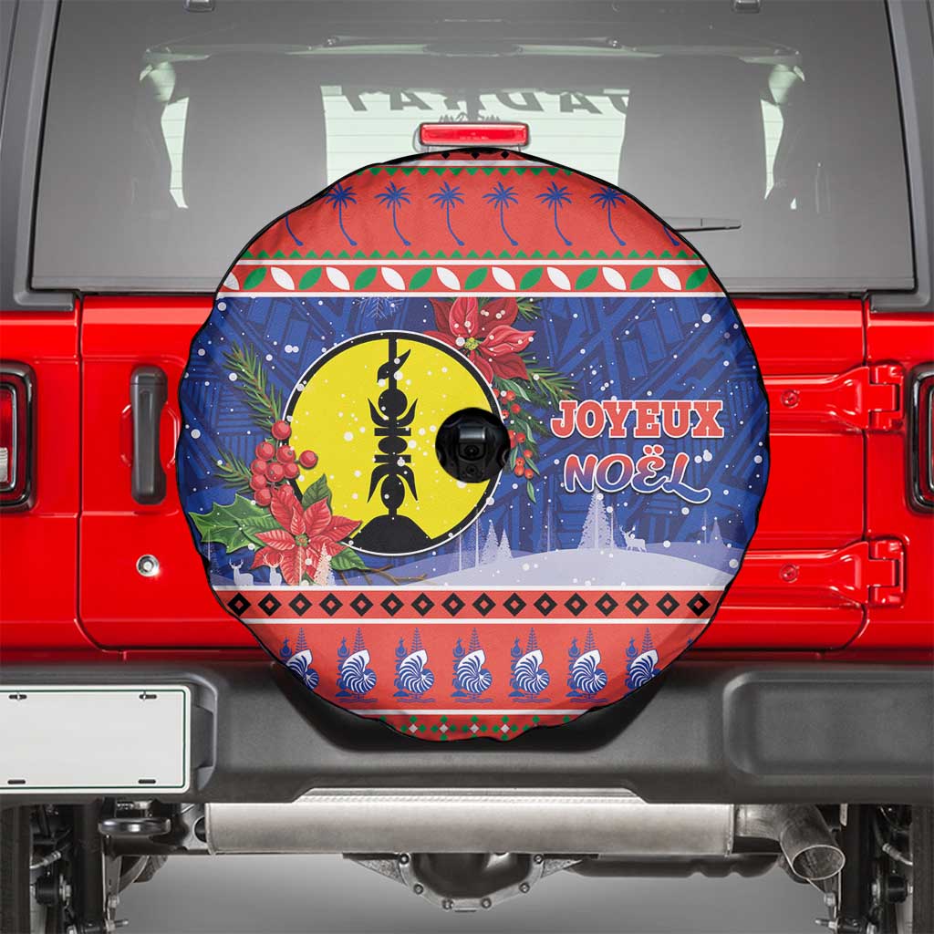 New Caledonia Christmas Spare Tire Cover Kanaky Poinsettia Joyeux Noel LT05 - Polynesian Pride
