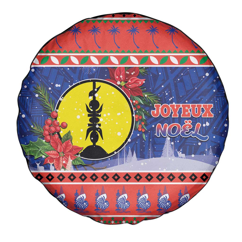 New Caledonia Christmas Spare Tire Cover Kanaky Poinsettia Joyeux Noel LT05 - Polynesian Pride