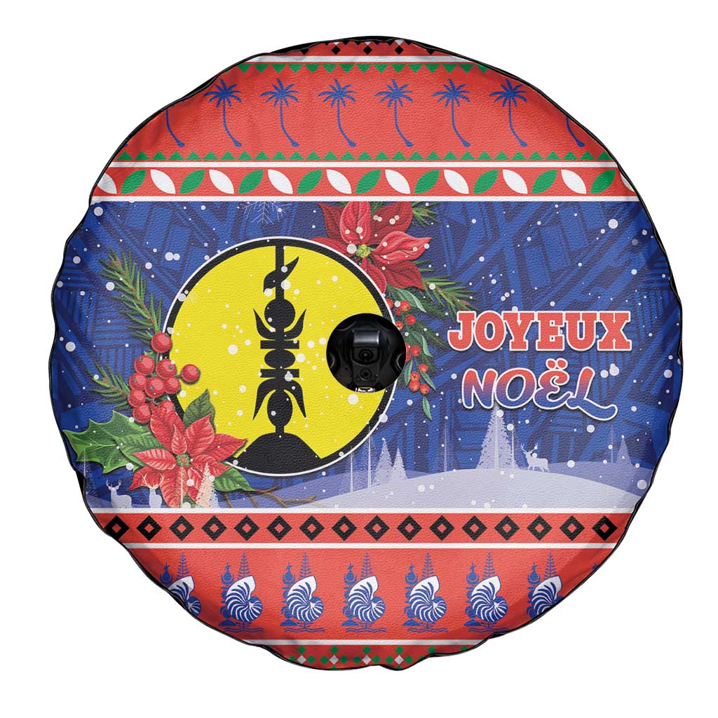 New Caledonia Christmas Spare Tire Cover Kanaky Poinsettia Joyeux Noel LT05 - Polynesian Pride