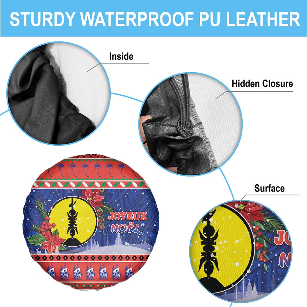 New Caledonia Christmas Spare Tire Cover Kanaky Poinsettia Joyeux Noel LT05 - Polynesian Pride