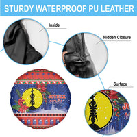 New Caledonia Christmas Spare Tire Cover Kanaky Poinsettia Joyeux Noel LT05 - Polynesian Pride