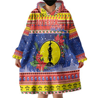 New Caledonia Christmas Wearable Blanket Hoodie Kanaky Poinsettia Joyeux Noel LT05 - Polynesian Pride