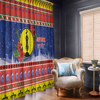 New Caledonia Christmas Window Curtain Kanaky Poinsettia Joyeux Noel LT05 - Polynesian Pride
