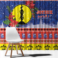 New Caledonia Christmas Window Curtain Kanaky Poinsettia Joyeux Noel LT05 - Polynesian Pride