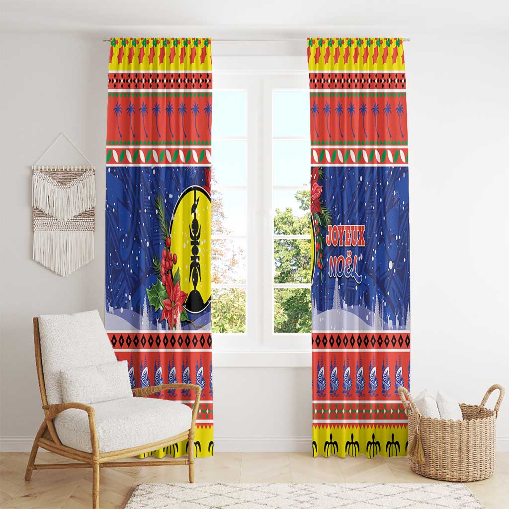 New Caledonia Christmas Window Curtain Kanaky Poinsettia Joyeux Noel LT05 - Polynesian Pride
