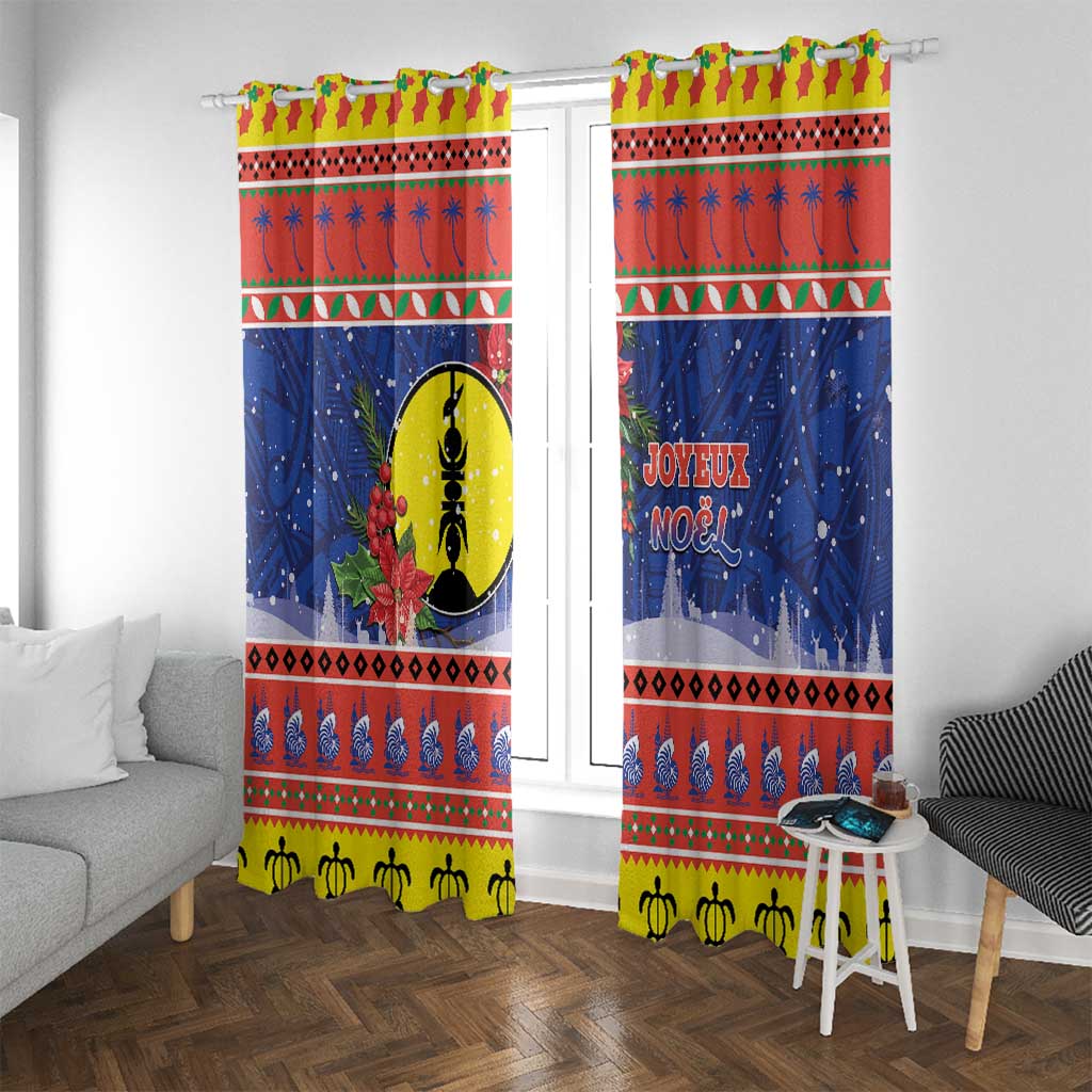 New Caledonia Christmas Window Curtain Kanaky Poinsettia Joyeux Noel LT05 With Grommets Red - Polynesian Pride