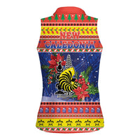 New Caledonia Christmas Women Sleeveless Polo Shirt Kanaky Poinsettia Joyeux Noel LT05 - Polynesian Pride
