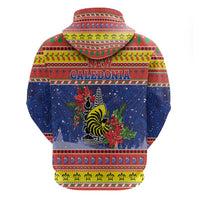 New Caledonia Christmas Zip Hoodie Kanaky Poinsettia Joyeux Noel LT05 - Polynesian Pride