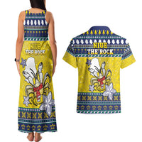 Niue The Rock Christmas Couples Matching Tank Maxi Dress and Hawaiian Shirt Niuean Crab Monuina E Kilisimasi LT05 - Polynesian Pride