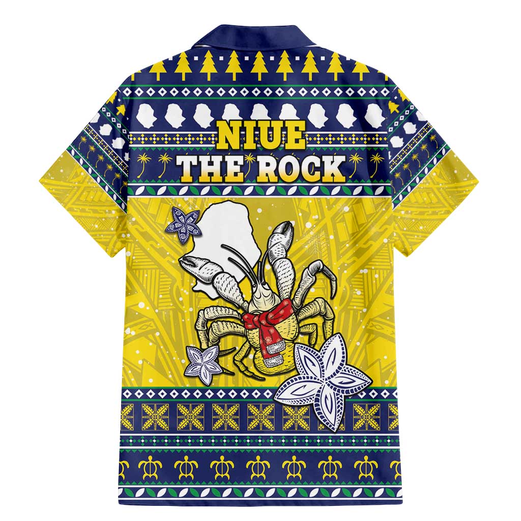 Niue The Rock Christmas Family Matching Mermaid Dress and Hawaiian Shirt Niuean Crab Monuina E Kilisimasi LT05 - Polynesian Pride
