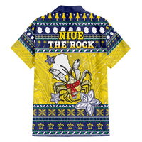 Niue The Rock Christmas Family Matching Puletasi and Hawaiian Shirt Niuean Crab Monuina E Kilisimasi LT05 - Polynesian Pride