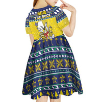 Niue The Rock Christmas Kid Short Sleeve Dress Niuean Crab Monuina E Kilisimasi LT05 - Polynesian Pride