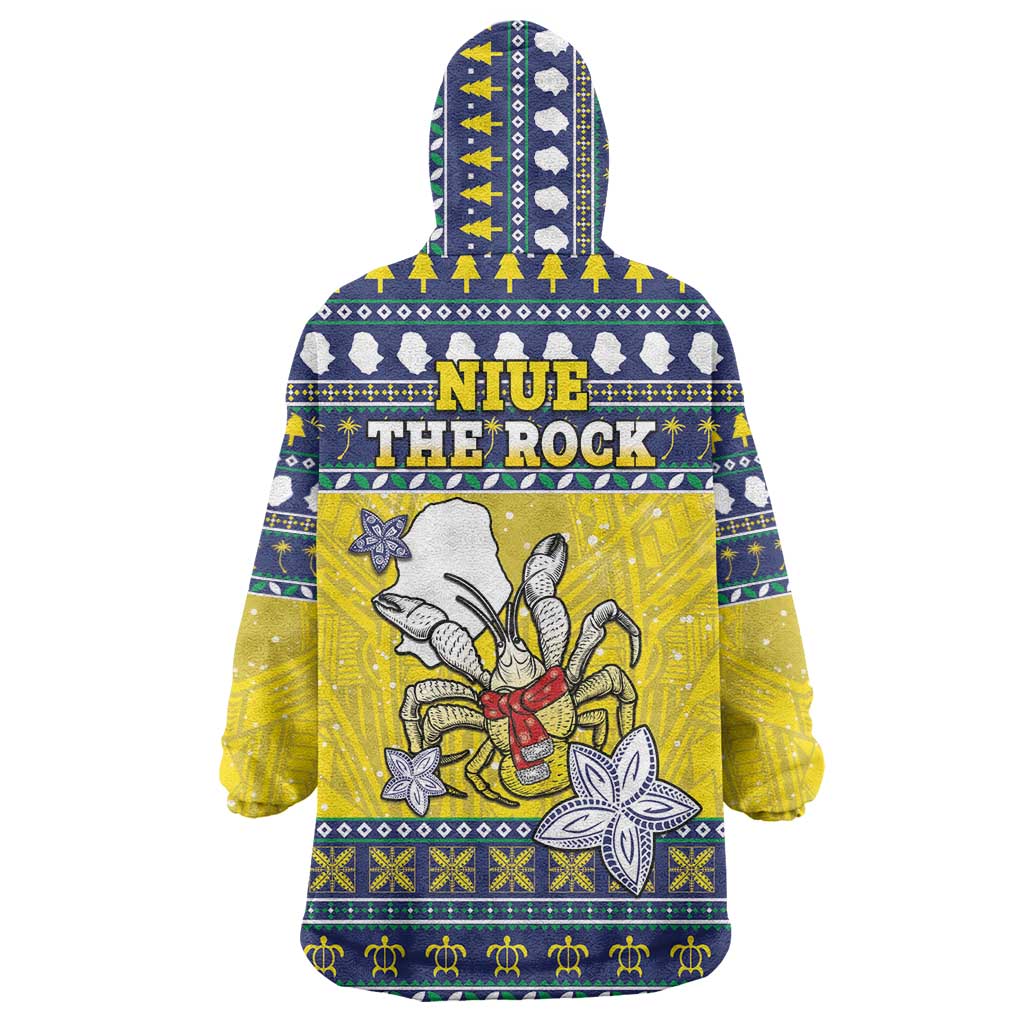 Niue The Rock Christmas Wearable Blanket Hoodie Niuean Crab Monuina E Kilisimasi LT05 - Polynesian Pride