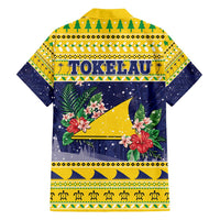 Tokelau Christmas Family Matching Long Sleeve Bodycon Dress and Hawaiian Shirt Tokelauan Badge Manuia Te Kilihimahi