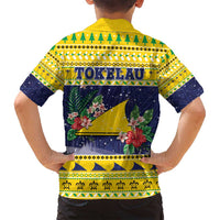 Tokelau Christmas Family Matching Off Shoulder Maxi Dress and Hawaiian Shirt Tokelauan Badge Manuia Te Kilihimahi LT05 - Polynesian Pride