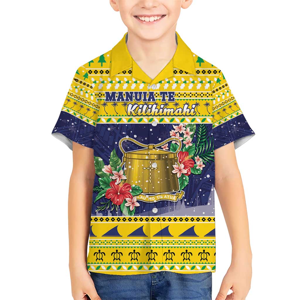 Tokelau Christmas Hawaiian Shirt Tokelauan Badge Manuia Te Kilihimahi