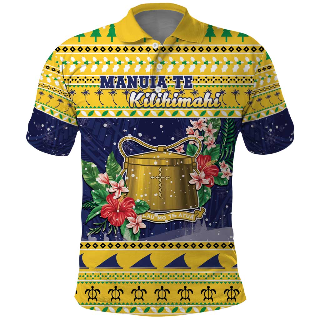 Tokelau Christmas Polo Shirt Tokelauan Badge Manuia Te Kilihimahi LT05 Yellow - Polynesian Pride