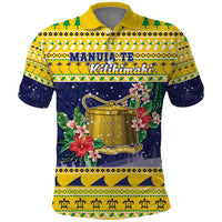 Tokelau Christmas Polo Shirt Tokelauan Badge Manuia Te Kilihimahi LT05 Yellow - Polynesian Pride
