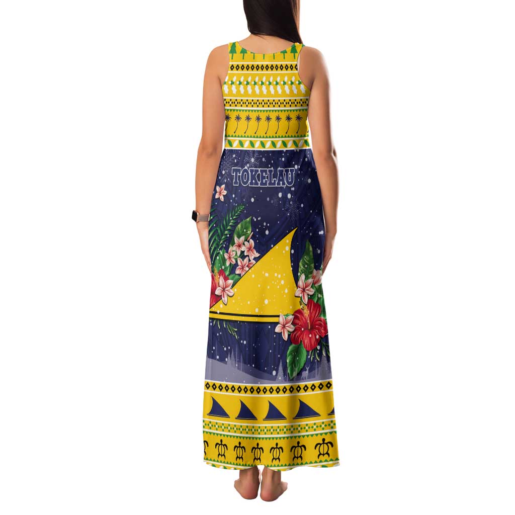 Tokelau Christmas Tank Maxi Dress Tokelauan Badge Manuia Te Kilihimahi LT05 - Polynesian Pride