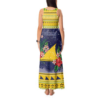 Tokelau Christmas Tank Maxi Dress Tokelauan Badge Manuia Te Kilihimahi LT05 - Polynesian Pride