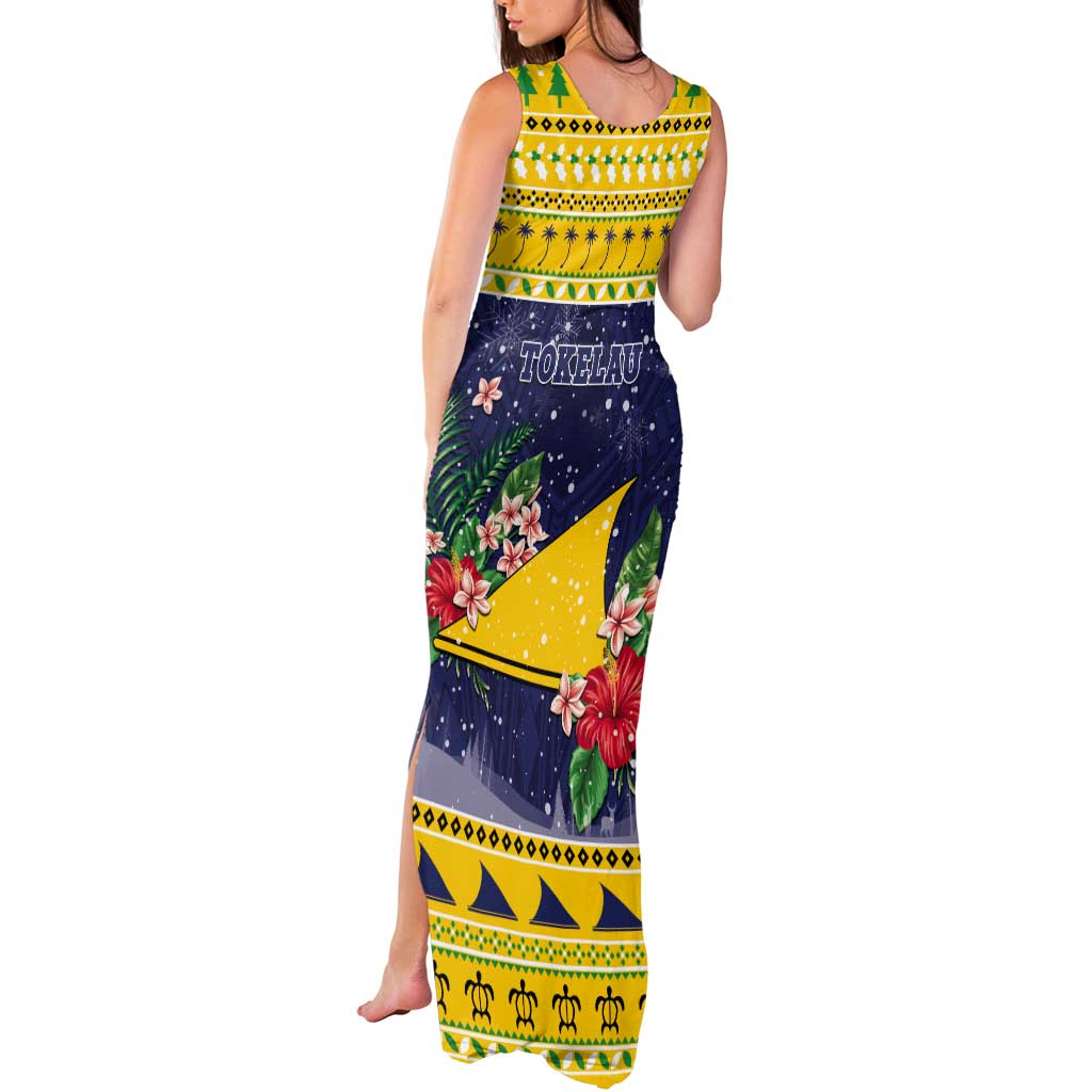 Tokelau Christmas Tank Maxi Dress Tokelauan Badge Manuia Te Kilihimahi LT05 - Polynesian Pride
