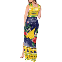 Tokelau Christmas Tank Maxi Dress Tokelauan Badge Manuia Te Kilihimahi LT05 - Polynesian Pride