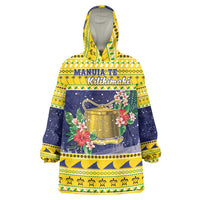 Tokelau Christmas Wearable Blanket Hoodie Tokelauan Badge Manuia Te Kilihimahi LT05 One Size Yellow - Polynesian Pride