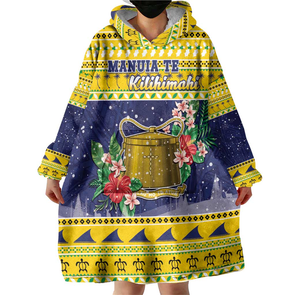 Tokelau Christmas Wearable Blanket Hoodie Tokelauan Badge Manuia Te Kilihimahi LT05 - Polynesian Pride