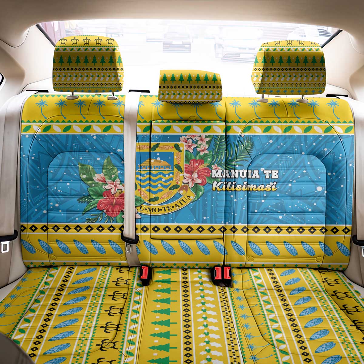 Tuvalu Christmas Back Car Seat Cover Coat Of Arms Manuia Te Kilisimasi LT05 - Polynesian Pride