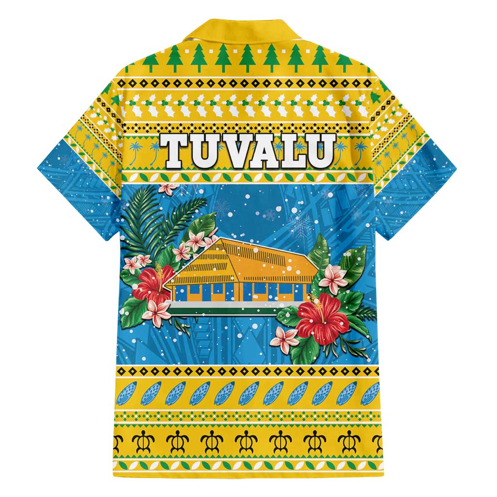 Tuvalu Christmas Family Matching Long Sleeve Bodycon Dress and Hawaiian Shirt Coat Of Arms Manuia Te Kilisimasi LT05 - Polynesian Pride