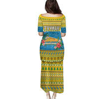 Tuvalu Christmas Family Matching Puletasi and Hawaiian Shirt Coat Of Arms Manuia Te Kilisimasi LT05 - Polynesian Pride