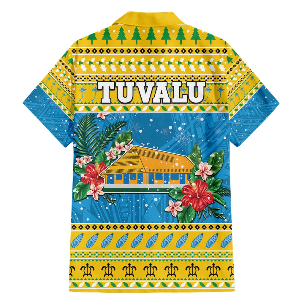Tuvalu Christmas Family Matching Short Sleeve Bodycon Dress and Hawaiian Shirt Coat Of Arms Manuia Te Kilisimasi LT05 - Polynesian Pride