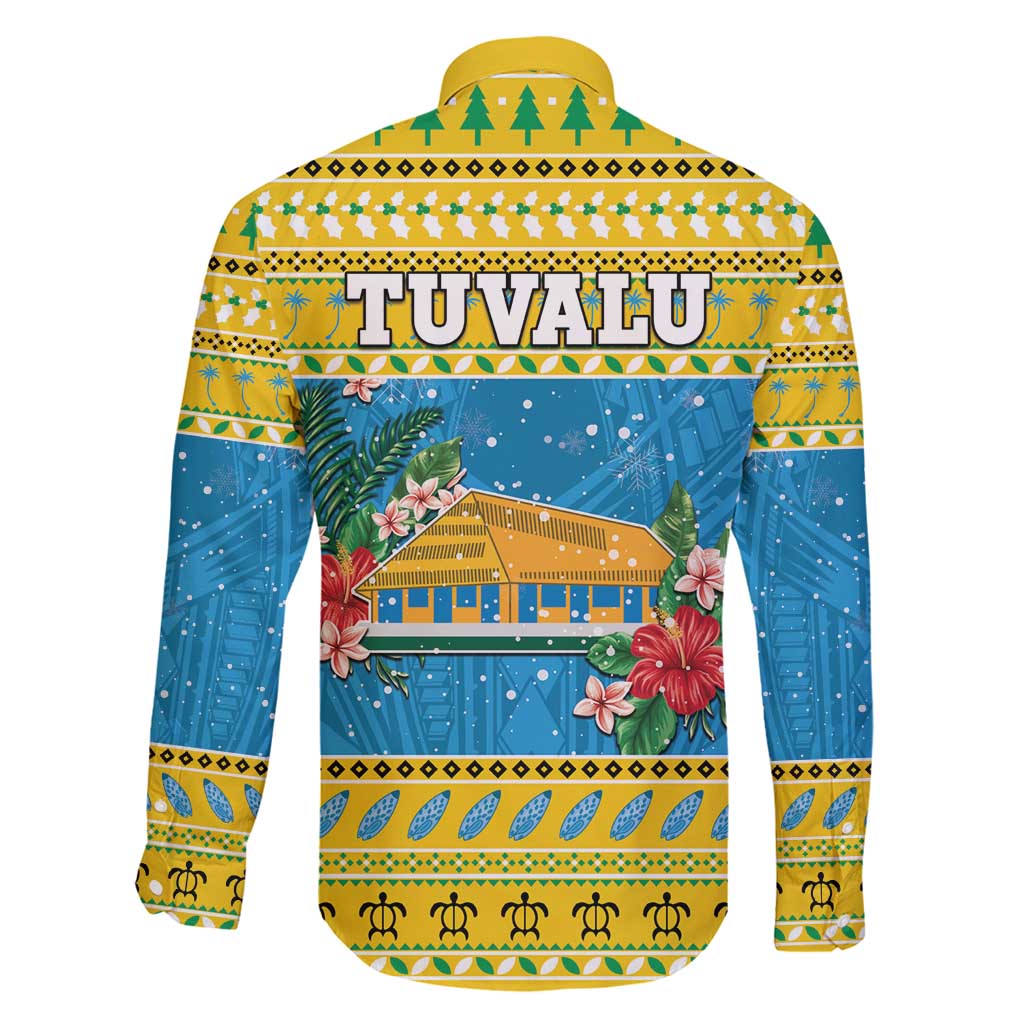 Tuvalu Christmas Family Matching Tank Maxi Dress and Hawaiian Shirt Coat Of Arms Manuia Te Kilisimasi LT05 - Polynesian Pride