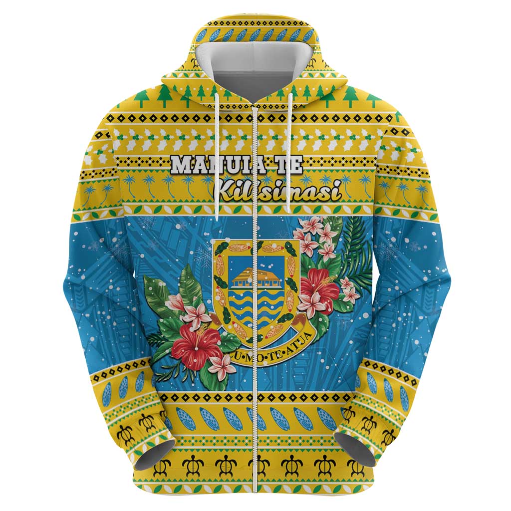 Tuvalu Christmas Hoodie Coat Of Arms Manuia Te Kilisimasi LT05 - Polynesian Pride