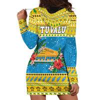 Tuvalu Christmas Hoodie Dress Coat Of Arms Manuia Te Kilisimasi LT05 - Polynesian Pride