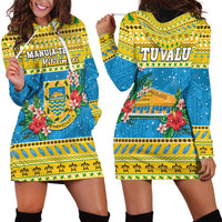 Tuvalu Christmas Hoodie Dress Coat Of Arms Manuia Te Kilisimasi LT05 - Polynesian Pride