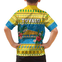 Tuvalu Christmas Kid Hawaiian Shirt Coat Of Arms Manuia Te Kilisimasi LT05 - Polynesian Pride