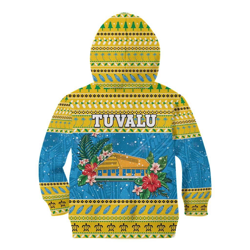 Tuvalu Christmas Kid Hoodie Coat Of Arms Manuia Te Kilisimasi LT05 - Polynesian Pride