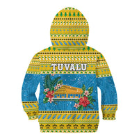 Tuvalu Christmas Kid Hoodie Coat Of Arms Manuia Te Kilisimasi LT05 - Polynesian Pride