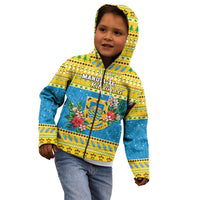 Tuvalu Christmas Kid Hoodie Coat Of Arms Manuia Te Kilisimasi LT05 - Polynesian Pride